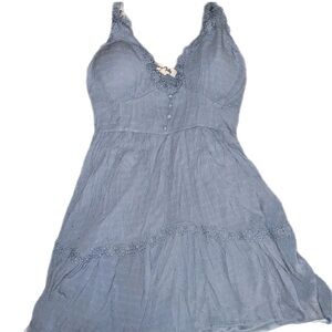 Cottagecore Blue Lace Trim Dress size L